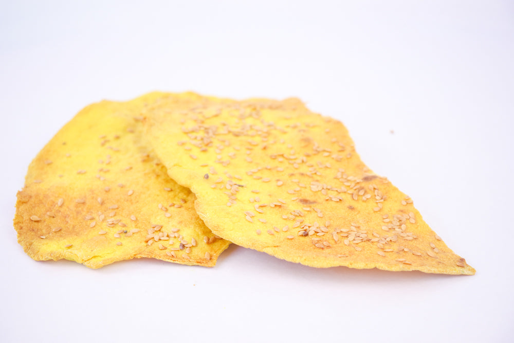 Crackers orgánicas de cúrcuma y lino